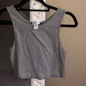 Gray Sleeveless Crop Top